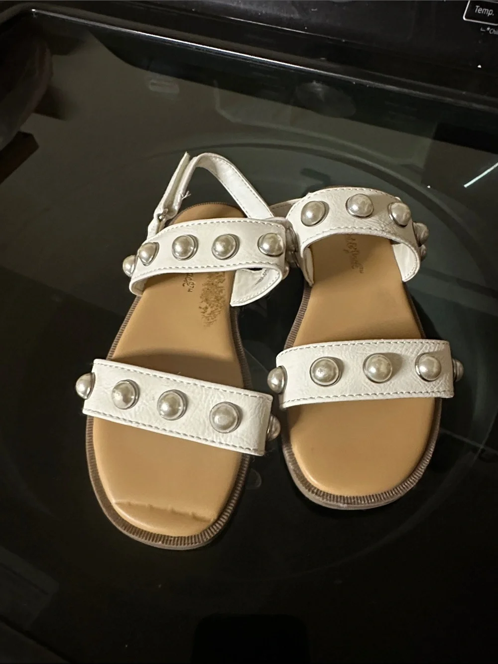 Cat & Jack White Studded Girls Sandals